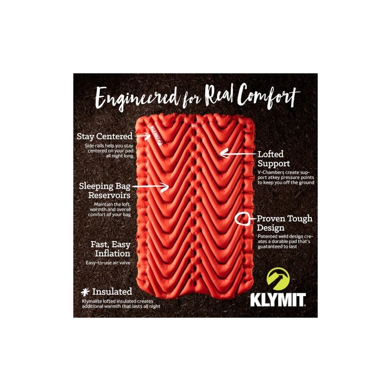 KLYMIT Almohadilla de Dormir Doble V para 2 Personas, Doble
