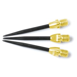 THOR-DARTS 3-6-9-12 Steel Tips for Steel Dart Gold-Black Steel Dart Tips + Rubber Rings + Flights Brands - Metal Tips (3 Pieces Gold-Black (1 Set MS2gobl), 100 Black Premium Rubber Rings)