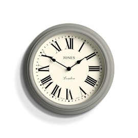 Jones Clocks® Venetian Wall Clock - Round Wall Clock - Classic Traditional Design - Decorative Case (Grey/Roman Numerals)