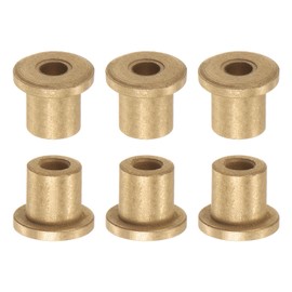 HARFINGTON 6pcs Flange Bearing Sleeve 4mm Bore 8mm OD 10mm Length 2mm Flange Thickness Bronze Bushing Self Lubricating Bushings Sleeve for Industrial Equipment