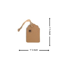 100 Pack Kraft Marking Tags Jewelry Price Tags Hang Price Labels Display Tags with Hanging String (1 1/8" x 1 3/4" (28 x 44mm))