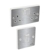 the grafix studio Brushed Silver Light Switch & Double Socket Sticker Vinyl/Skin cover