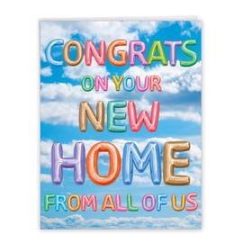 The Best Card Company - Big Congrats Card for New Home Owner (8.5 x 11 Inch) - House Celebration (Not 3D or Raised) - Inflated Messages New Home J5651NNHG-US
