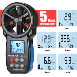 AIOMEST Digital Anemometer Handheld Pressure Gauge Gas Pressure Tester