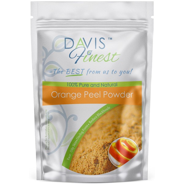 Davis Finest Orange Pore Peeling Powder 100% Pure and Natural Fruit Powder Enriched with Vitamin C Natural Astringent Gesichtsmaske Free Make Good for Oily Skin – Removes 100G