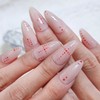 Red Henna Handmade Nail Tips - Short Square / 레드헤나