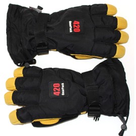 GnarPack 420 WINTER SKI/SNOWMOBILE/SNOWBOARD GLOVES for Men - Waterproof, Thinsulate Thermal Insulation, Goatskin Leather Palm and Fingers with Double Reinforced Z patch