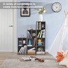 VECELO 3-Cube Open Bookcase, Small Bookshelf with Height Difference Shelves