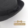 DRESHOW Women Straw Sun Hat Short Brim Panama Travel Fedora