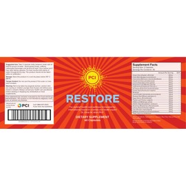 PCI Restore Herbal Remedy - All-Natural GI Detox, Toxin Filter, Promotes Regularity, Dietary Supplement, Developed by Dr. Omar Amin for Optimal Health and Wellness- 60 Capsules