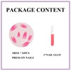 MERVF Almond Press On Nails - Medium Pink Gradient Glue
