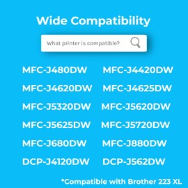 Cartridgeify LC-223 XL Printer Cartridges Compatible with Brother LC223 LC-221 LC221 Cartridges for MFC-J4420DW J4620DW J4625DW J480DW J5320DW J5620DW J5720DW J680DW J880DW DCP-J4120DW J566 2DW