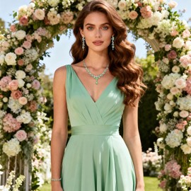 EVER FAITH Mujer Set de Joyería Cristal Austriaco Bola de Boda Hoja Collar Pendientes Sets para Novia