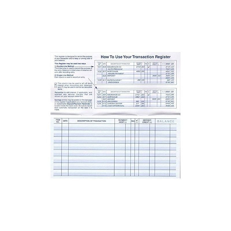 18 Pack Check Registers for Personal Checkbook, 24-25-26 Calendars, Transaction