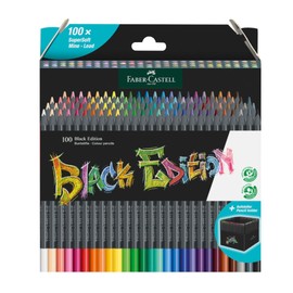 Faber-Castell Colores Supersoft Black Edition con 100 Diferentes Colores, cuenta con una mina supersuave y con una pigmentación fuerte resaltando tonos intensos sobre cualquier tipo de papel