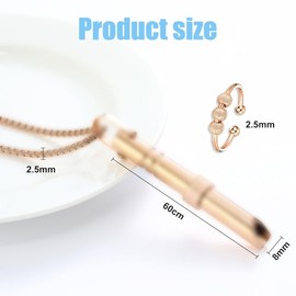 Generic DAVBNM Breathing Necklace, Stress Relief Necklaces, Anxiety Relief Necklace, Breathlace Stress Relief Mindful Whistle for Anxiety Relief Meditation (Rose Gold & Sliver)