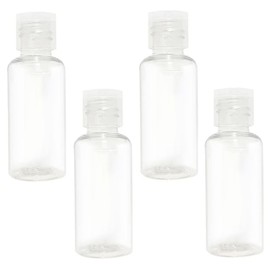 FuoooooGui Plastic Refillable Bottle 30ml Set of 4 Label Bottles Leak Proof Containers Clear