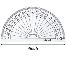 EBOOT 25 Pcs Math Protractors Plastic Protractor 180 Degrees, 4 Inches (Clear)