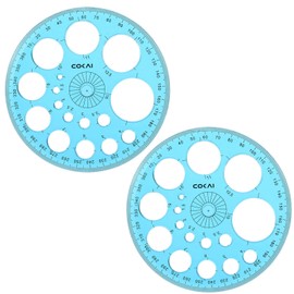 cobee Set of 2 Circle Stencils for Drawing, Circle Stencils for Painting with 16 Circles, Drawing Stencil Circle Ruler, Multifunctional Quilling Stencil, Measuring Stencils for Drawing Aids