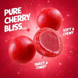 Cherry Sours Candy 1lb Bulk – Soft Chewy Sour Balls in Cherry Flavor, Red Sugar-Coated Candy for Parties, Candy Buffet, Everyday Snacks and Party Packs