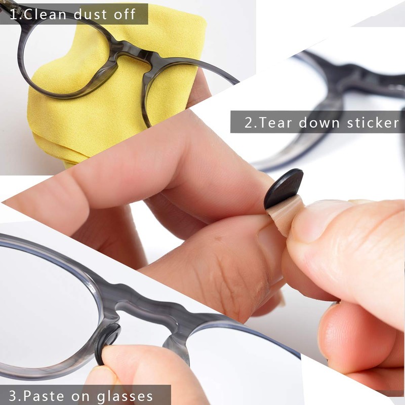 SMARTTOP Nose Pads for Glasses, 20 Pairs Stick On Silicone
