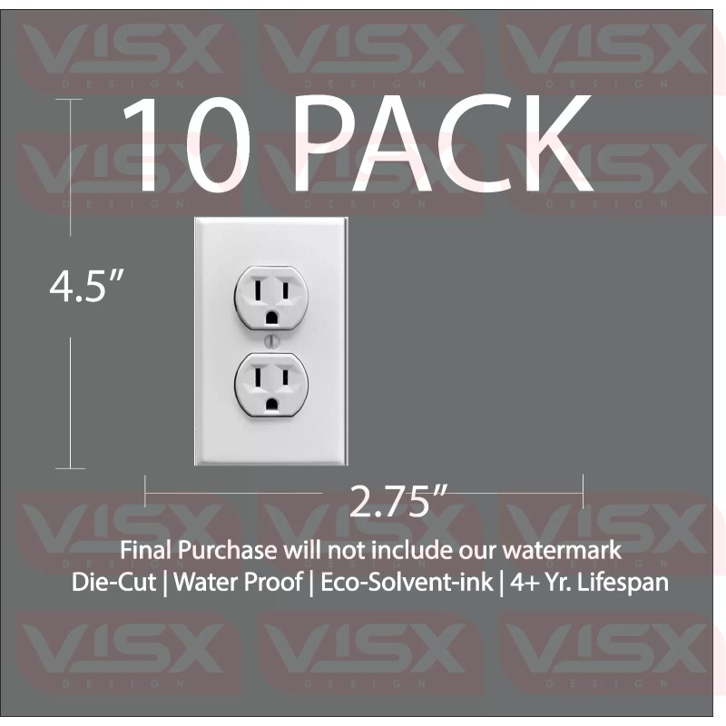 VISX Fake Outlet Plug Sticker Decal Funny wall vinyl Prank