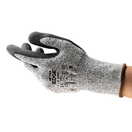 Ansell EDGE 48-706 Guantes para Trabajos Pesados, Destreza, Agarre y Protección, Resistentes al Corte Nivel C y A3 con Palma Recubierta de Espuma de Nitrilo - Talla M (Mediana) 1 Par