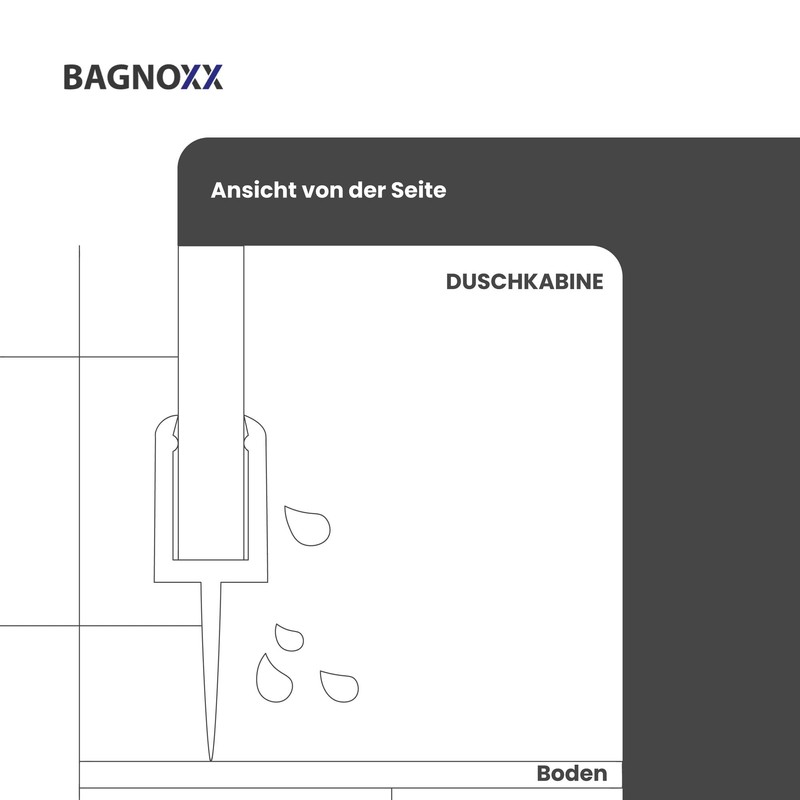 Bagnoxx 1x Shower Frame Duschlippe PVC with Lip for Glass