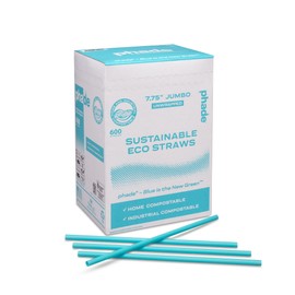 phade Eco-Friendly 7.75" Jumbo Drinking Straws, Un-wrapped 6000 Count - Sustainable Marine Biodegradable, Compostable, 10 Pack