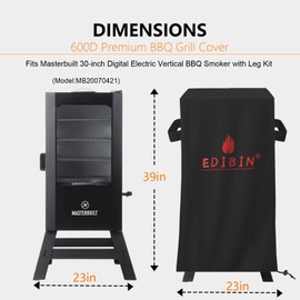 30 inch Electric Smoker Cover for Masterbuilt 30 inch Digital Electric Vertical BBQ Smoker with Leg,Heavy Duty Waterproof 30" Vertical Grill Cover for Masterbuilt MB20070421,23" W x 17" D x 39" H
