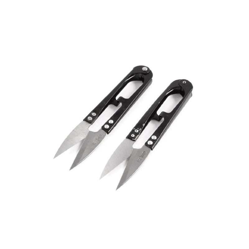 2 Pcs Black Metal Grip Thread Clip Tailor Yarn Spring