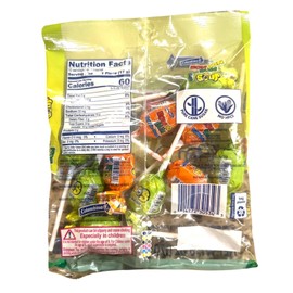 Colombina Bon Bon Bum Sour Assorted Lollipops Bubble Gum Center 6 Oz Bag 10 Pops