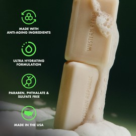 Western Republic Hyper Foaming Soap Bar (2 Pack) | Birchwood, Eucalyptus & Alpine Sage | Ultra-Lathering Bar Soap for Men with Hydrating & Anti-Aging Ingredients