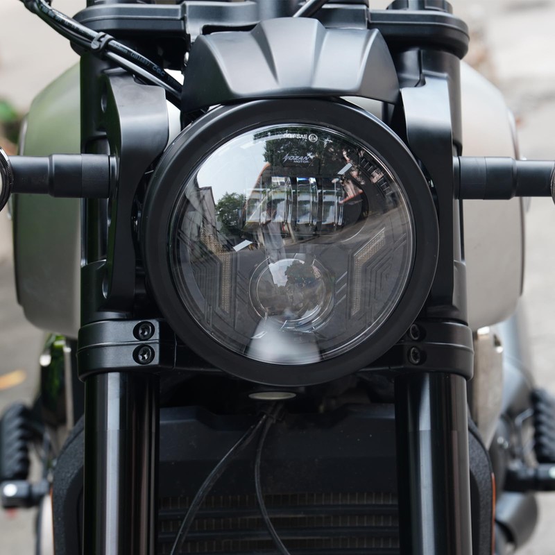 SINLIRU 7inch Round Headligt 7" Motorcycle White DRL Amber Turn