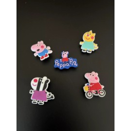 5 pcs set Pig & friends shoe charms for Croc Shoes Pin  Shoe Decorations
