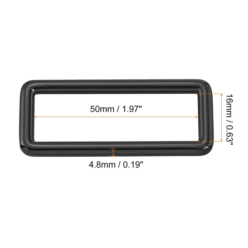 QUARKZMAN Metal Rectangle Ring, Metal Rectangular Buckles and Clasps, Webbing