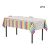 SINGOMON 2 Packs Rainbow Tablecloth Disposable Tablecloth Colorful Dot Table