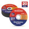 WORKPRO 20-Pack 4-1/2 x 7/8-Inch Cut-Off Wheels Aluminum Oxide Ultra
