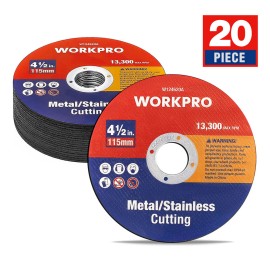 WORKPRO 20-Pack 4-1/2 x 7/8-Inch Cut-Off Wheels Aluminum Oxide Ultra Fine Bonded