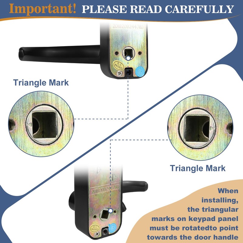 Souyou Upgrade Keyless Door Lock with Handle, Stainless Steel Waterproof