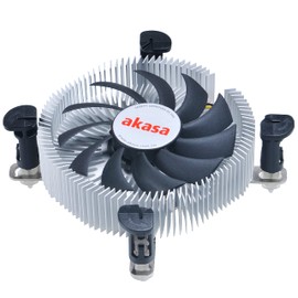 Akasa Aluminium Intel Mini-ITX cooler | TDP 35W | 26mm Low Profile CPU Cooler | 75mm PWM Fan | Heatsink with Aluminium Core | EBR Bearing | For Intel LGA775, LGA115x, LGA1200 | AK-CC7122EP01