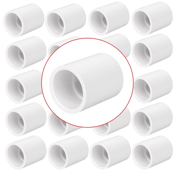 Lswteiz 20 Pack 3/4" PVC Pipe Coupling Adapter Pipe Fittings