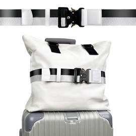 Luggage Straps for Carry On, Vethers Add a Bag Travel Belt, Hands Free Luggage Helper, Adjustable and Stylish Belt with Metal Buckles for Second Bag, Tote, Airport Travel Accessory (Tuxedo)