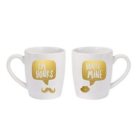 American Atelier I'm Yours/You're Mine Mugs (Set of 2), White