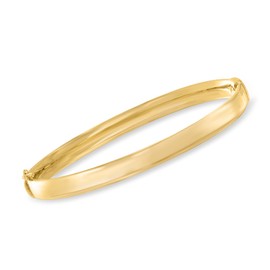 Ross-Simons 6mm 18kt Gold Over Sterling Bangle Bracelet. 7 inches