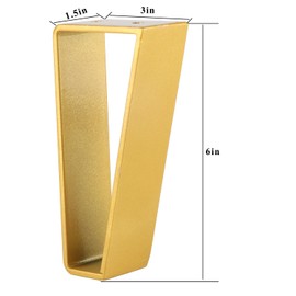 Osring 6 Inch Trapezoid Furniture Legs 4pcs, Solid Steel Furniture Hairpin Leg for Side Table, TV Stand and Cabinet, Gold