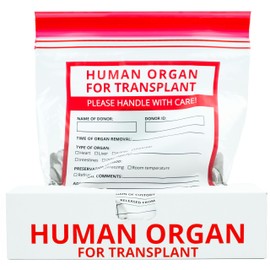 Human Organ For Transplant Bags 25 pcs - Funny human organ donor bags. Great gift for doctors, funny favor bags for any doctor/surgeon party. Also perfect as food storage!