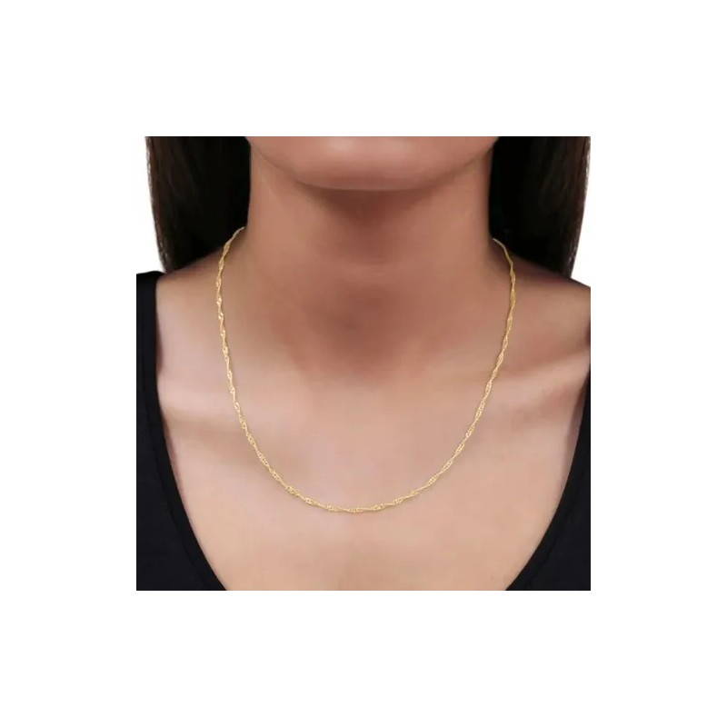 Cadena Singapur Oro 10k 50cm 2mm .8gr Italiano Color Dorado