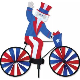 Premier Kites 20" Uncle Sam on a Bike Wind Spinner,  Whirligig, Yard Stake, by Premier Kites