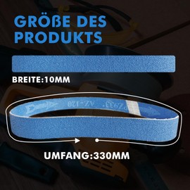 GZKTY Zirconium Corundum Sanding Belts 10 x 330 mm (Pack of 35), Sanding Belt Set Grains 5 x 60/80/100/120/180/240/320, Sanding Machine for Wood, Metal, Stone, Plaster, Ceramic Tiles & Plastic